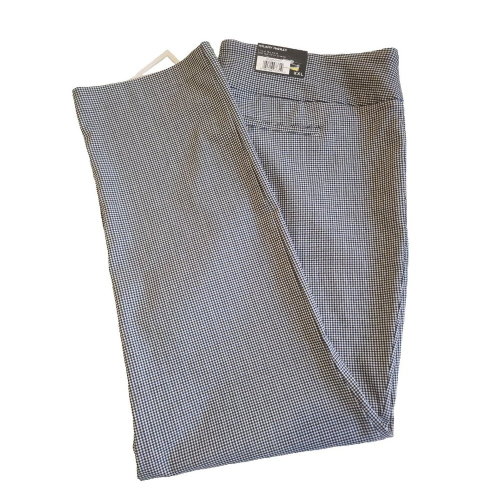 Hilary Radley Women’s Pull on Pants Size XXL Black White Houndstooth NWT